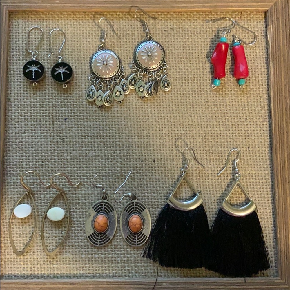 Six pair vintage & modern & Paparazzi earrings